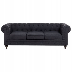 Lumarko Sofa 3-osobowa Grafitowa Chesterfield!