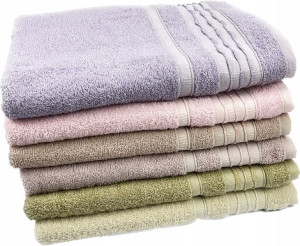 Zestaw 6 ręczników kąpielowych duże 70x140 frotte