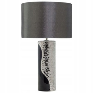 Lampka Nocna Porcelanowa Czarno-srebrna Aiken! Lum