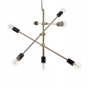 Lampa Wisząca 7-punktowa Metalowa Mosiężna Cremera