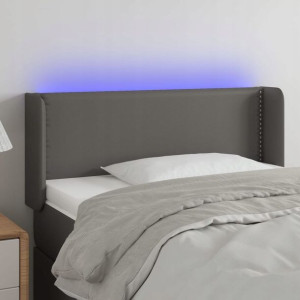 Zagłówek do łóżka z LED, szary, 83x16x78/88 cm, sz