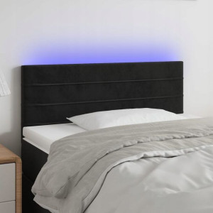 Zagłówek do łóżka z LED, czarny, 90x5x78/88 cm, ak