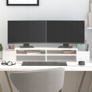 Lumarko Podstawka na monitor, biała, 100x27,5x15cm