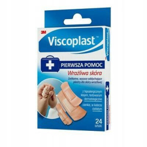 3M Viscoplast Plastry Wrażliwa Skóra 24szt..