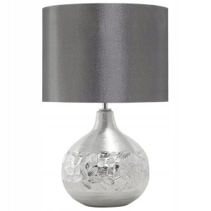 Lampka Nocna Porcelanowa Srebrna Yakima Lumarko!