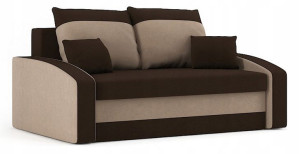 Sofa HEWLET rozkładana sofa BRĄZ + CAPPUCCINO 24H
