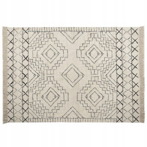 Lumarko Dywan bawełniany 160 x 230 cm beżowo-czarn