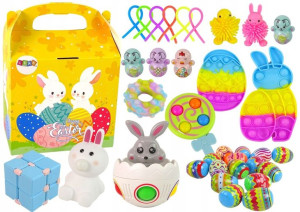 Zestaw Wielkanocny Zajączek Pisanki Pop It Figurki