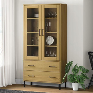 Lumarko Regał OSLO, metalowe nóżki, brązowy, 85x35