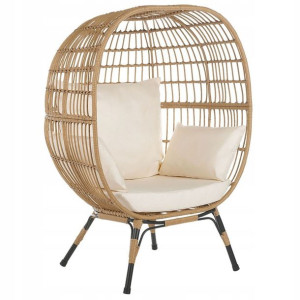 Lumarko Fotel kokon z technorattanu naturalny VERO