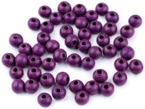 Koraliki Drewniane Ciemny Fiolet 8mm 30szt
