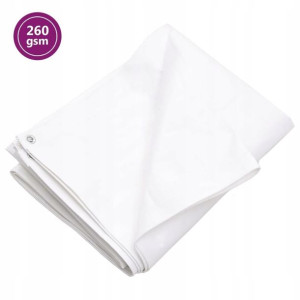 Lumarko Plandeka, 260 g/m², 4x6 m, biała, HDPE!