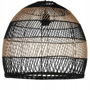 Lumarko Lampa Wisząca Rattanowa Naturalna Z Czarny