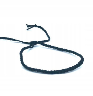 Bransoletka z muliny cienka czarna 40 cm