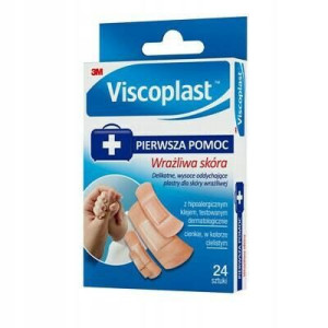3M Viscoplast Plastry Wrażliwa Skóra 24szt..