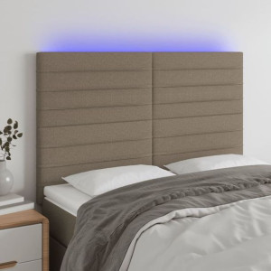 Lumarko Zagłówek do łóżka z LED, taupe, 144x5x118/