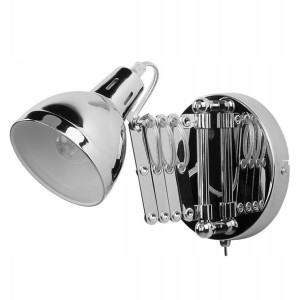 Lampa Ścienna Metalowa Srebrna Harrington Lumarko!