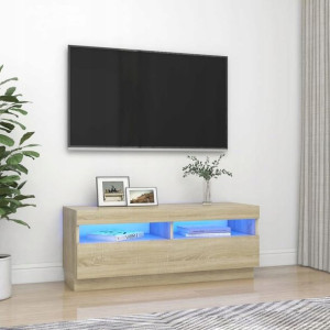 Lumarko Szafka TV z oświetleniem LED, dąb sonoma,