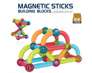 Magnetyczne klocki konstrukcyjne - zestaw 52 eleme