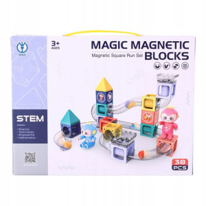Magnetyczne klocki konstrukcyjne - Tory - zestaw 3