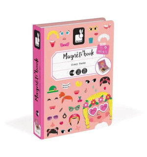 Magnetyczna układanka Śmieszne buzie Dziewczynka Magnetibook, Janod