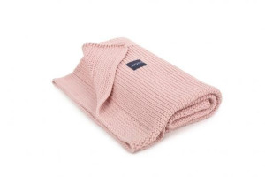Poofi Kocyk tkany Organic Różowy Vintage Pink