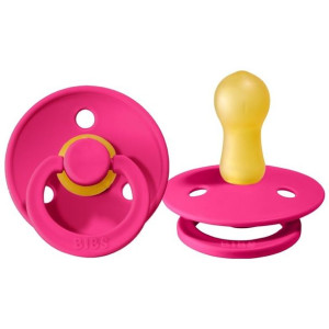 BIBS COLOUR M RASPBERRY Smoczek Uspokajający z kauczuku Hevea