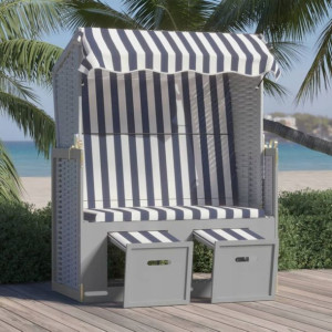 Lumarko Kosz plażowy z zadaszeniem, rattan PE i dr