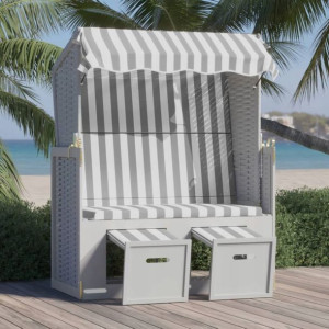 Lumarko Kosz plażowy z zadaszeniem, rattan PE i dr