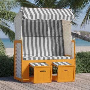 Lumarko Kosz plażowy z zadaszeniem, rattan PE i dr