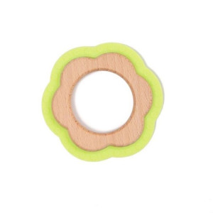 B – Gryzak drewniano-silikonowy FLOWER  Green