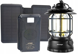 Indukcyjny Solarny Powerbank Latarka Do Namiotu