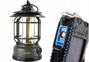Mocny Powerbank Solarny Lampka Na Biwak Do Namiotu