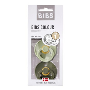 BIBS 2-PACK S SAGE & GREEN HUNTER Smoczek Uspokajający z kauczuku Hevea