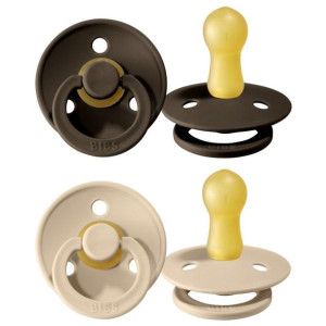 BIBS 2-PACK S CHOCOLATE & VANILLA Smoczek Uspokajający z kauczuku Hevea