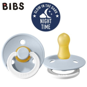 BIBS BABY BLUE NIGHT S Smoczek Uspokajający z kauczuku Hevea