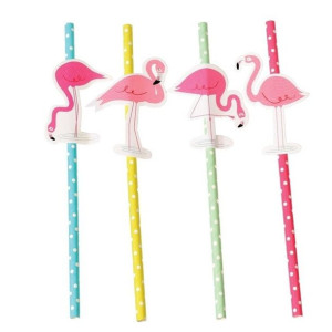 Słomki papierowe, 4 szt., Flamingo Bay, Rex London