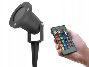 LAMPKA na działkę led rgb zmiana kolorów reflektor
