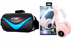 Gogle Vr+słuchawki Nauszne Kocie Uszy