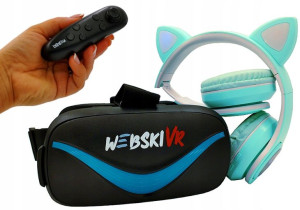 Okulary Google Vr 3d Ze Słuchawkami+pilot Bluetoot