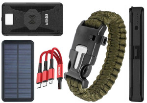 Power Bank solarny 2xUSB z ładowaniem indukcyjnym