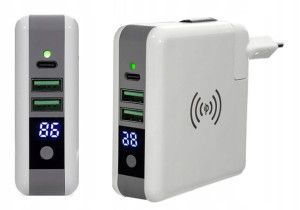 Power Bank Indukcyjny Przenośna Bateria 3xusb