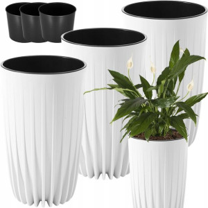 3x Doniczka Donica Kwietnik Wysoka Wkłady Slim