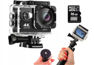 Wodoodporna Kamera Na Kask 4k Ultra Hd+sd 16gb