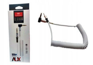 Kabel kątowy Aux mini jack 3.5mm wtyk ZŁOTY