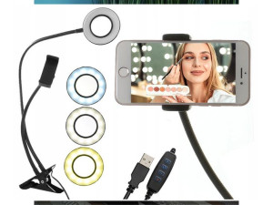 Lampa Selfie Pierścieniowa Do Telefonu Lampka Led