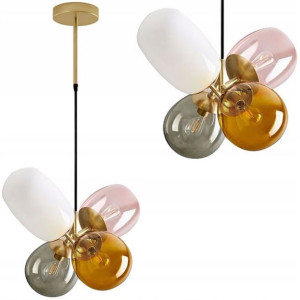 Lampa Sufitowa Wisząca Multicolor 4 Klosze Kolory