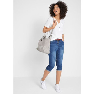 Bonprix Spodnie Rybaczki Spodenki Na Guziki Jeansy Stretch 36-38 909798