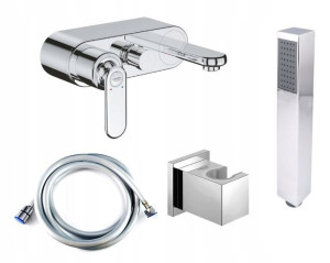 GROHE uchwyt prysznicowy + wąż 125 cm + słuchawka