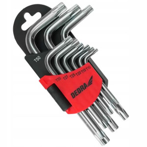 Dedra Zestaw Kluczy Torx Krótkie 9el T10-t50 Crv